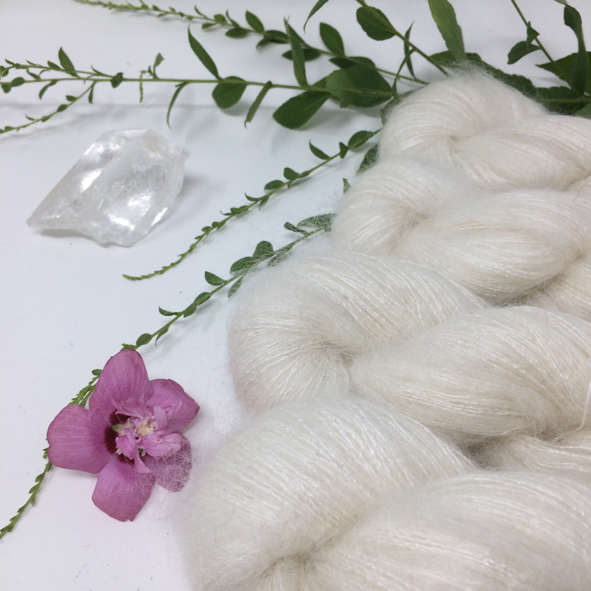 Snowdrift - thistledown - brushed mohair and silk laceweight